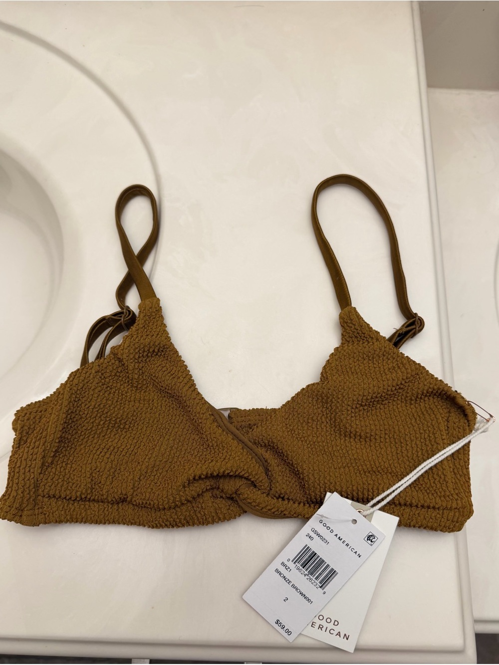 Good American Brown bikini top